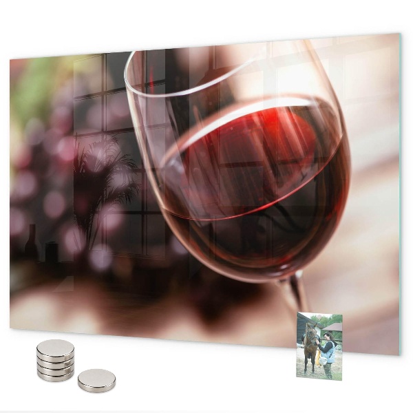 Lavagna magnetica Un bicchiere di vino rosso