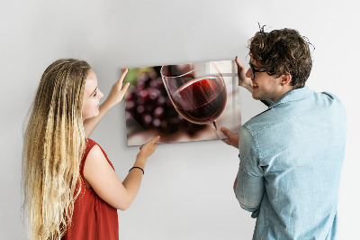 Lavagna magnetica Un bicchiere di vino rosso