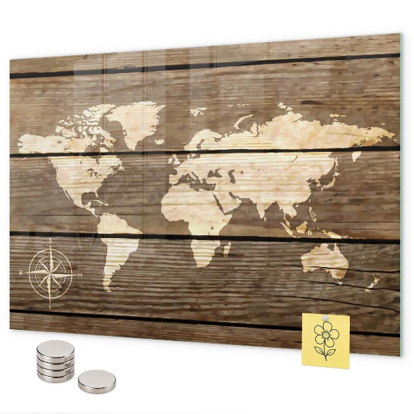 Lavagna magnetica Mappa del mondo sulla lavagna