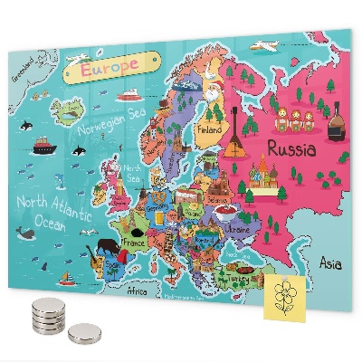 Lavagna magnetica per calamite Mappa dell'Europa