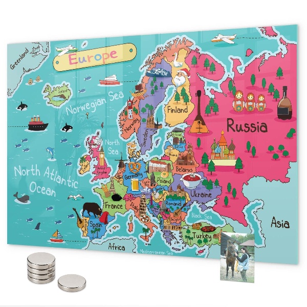 Lavagna magnetica per calamite Mappa dell'Europa