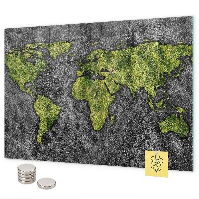 Lavagna magnetica per calamite Mappa del mondo