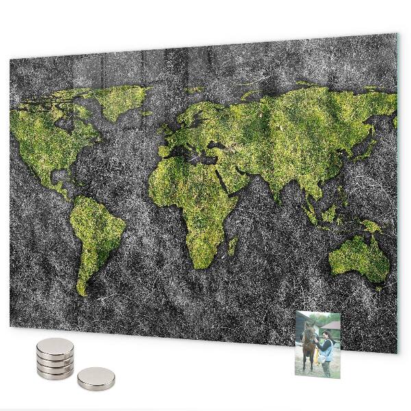 Lavagna magnetica per calamite Mappa del mondo