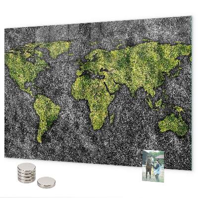 Lavagna magnetica per calamite Mappa del mondo
