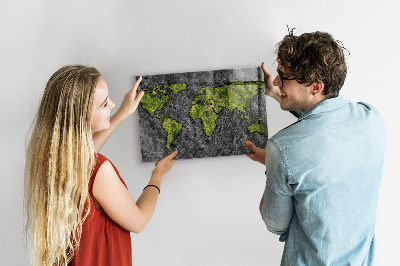 Lavagna magnetica per calamite Mappa del mondo