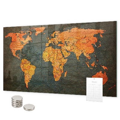 Lavagna magnetica Mappa del mondo