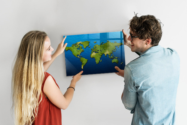 Lavagna magnetica Mappa del mondo