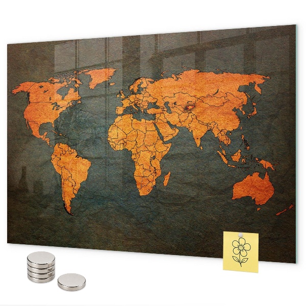 Lavagna magnetica Mappa del mondo