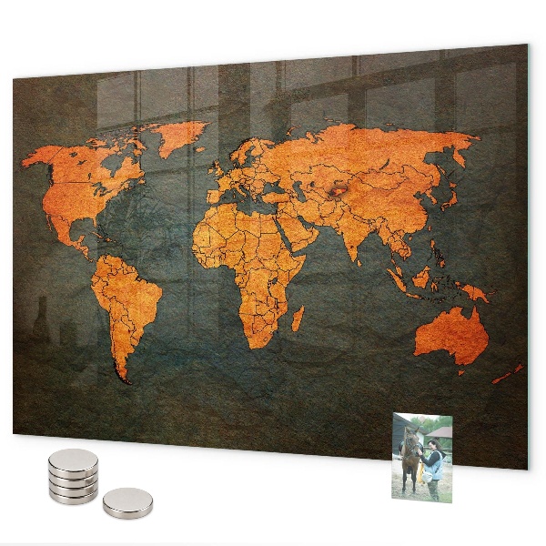 Lavagna magnetica Mappa del mondo