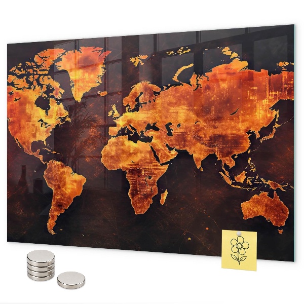 Lavagna magnetica per calamite Mappa del mondo