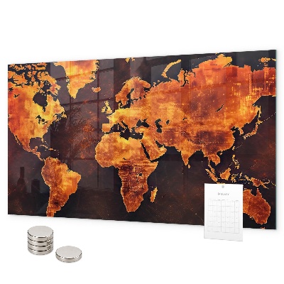 Lavagna magnetica per calamite Mappa del mondo