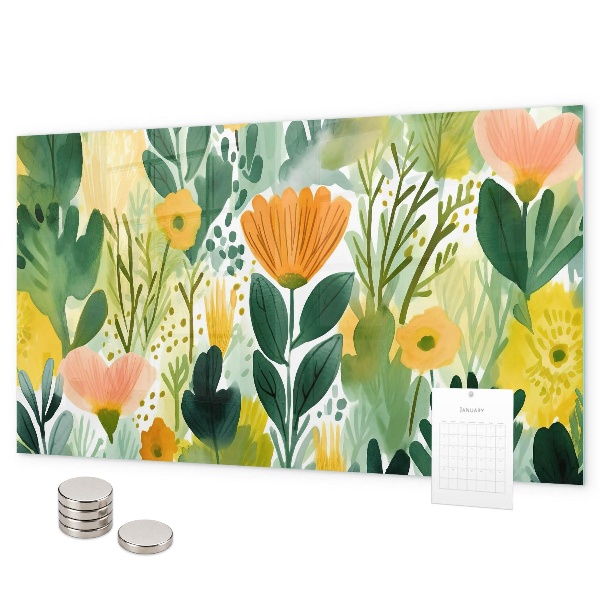 Lavagna magnetica Fiori ad acquerello