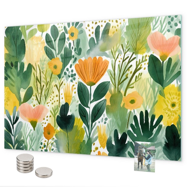 Lavagna magnetica Fiori ad acquerello