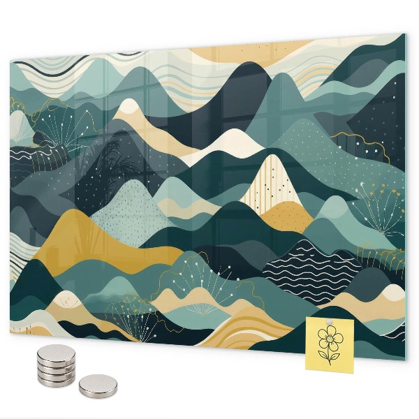 Lavagna magnetica per calamite Montagne illustrative