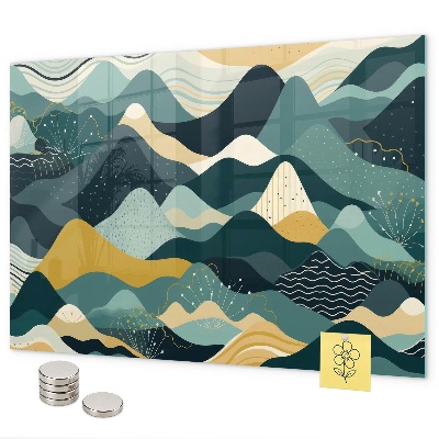 Lavagna magnetica per calamite Montagne illustrative