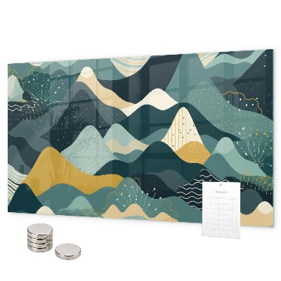 Lavagna magnetica per calamite Montagne illustrative
