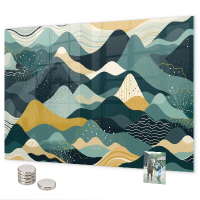 Lavagna magnetica per calamite Montagne illustrative