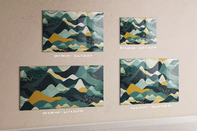 Lavagna magnetica per calamite Montagne illustrative