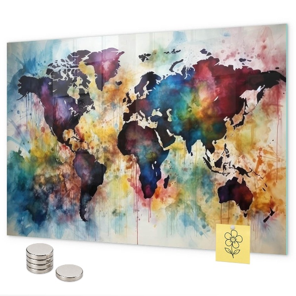 Lavagna magnetica Mappa ad acquerello