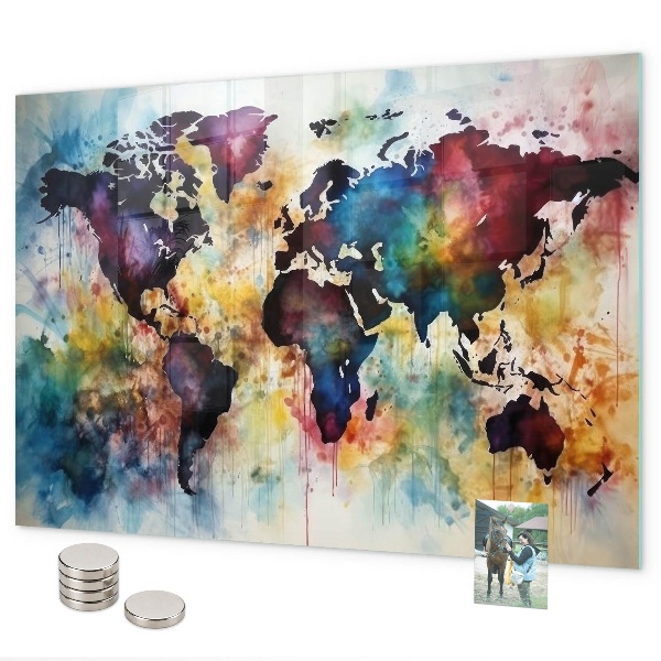 Lavagna magnetica Mappa ad acquerello