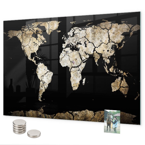 Lavagna magnetica per calamite Mappa mondiale della siccità
