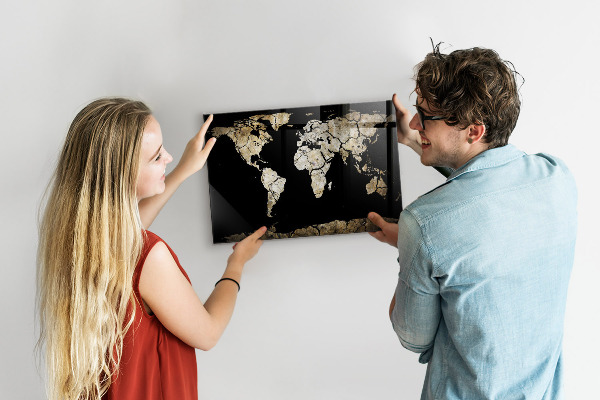 Lavagna magnetica per calamite Mappa mondiale della siccità