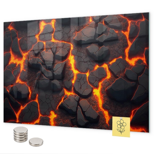 Lavagna magnetica per calamite vulcano di lava