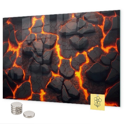 Lavagna magnetica per calamite vulcano di lava