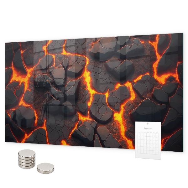 Lavagna magnetica per calamite vulcano di lava