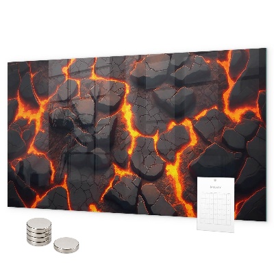 Lavagna magnetica per calamite vulcano di lava