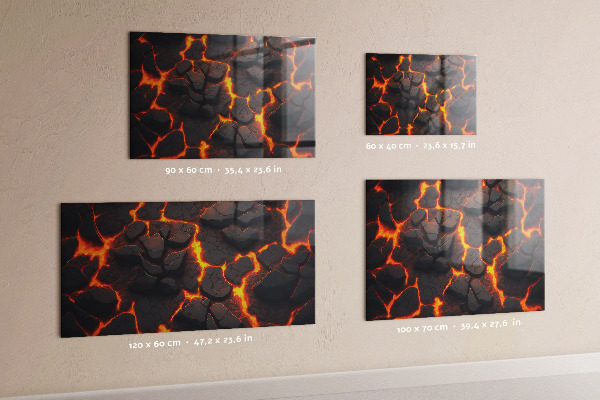 Lavagna magnetica per calamite vulcano di lava