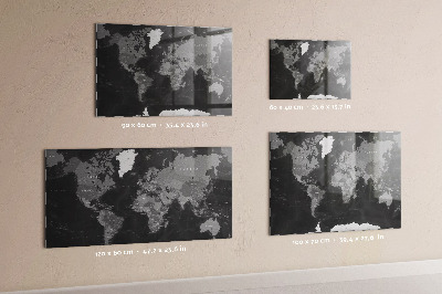 Lavagna magnetica Mappa nera del mondo