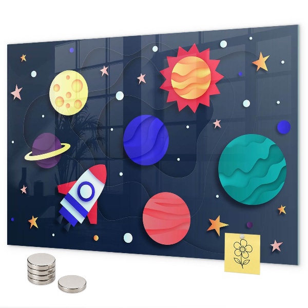 Lavagna magnetica per calamite Spazio per bambini