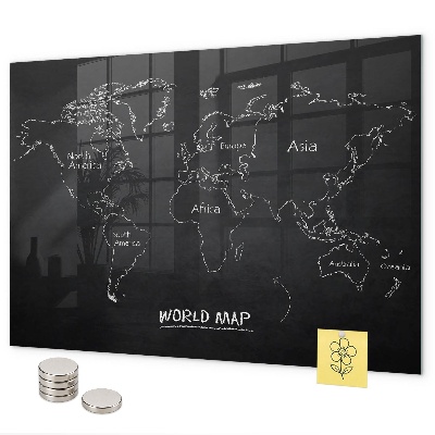 Lavagna magnetica Paesi sulla mappa del mondo