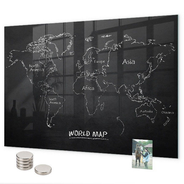 Lavagna magnetica Paesi sulla mappa del mondo
