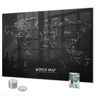 Lavagna magnetica Paesi sulla mappa del mondo