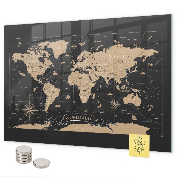 Lavagna magnetica Vecchia mappa del mondo