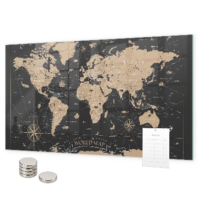Lavagna magnetica Vecchia mappa del mondo