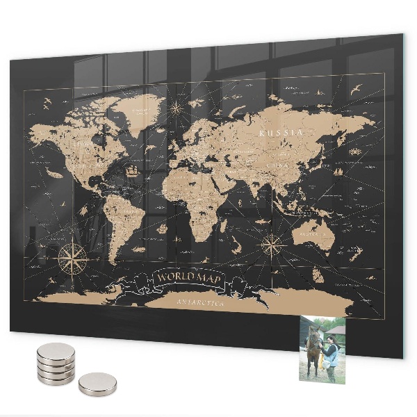 Lavagna magnetica Vecchia mappa del mondo