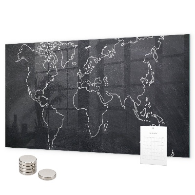 Lavagna magnetica Schema della mappa del mondo