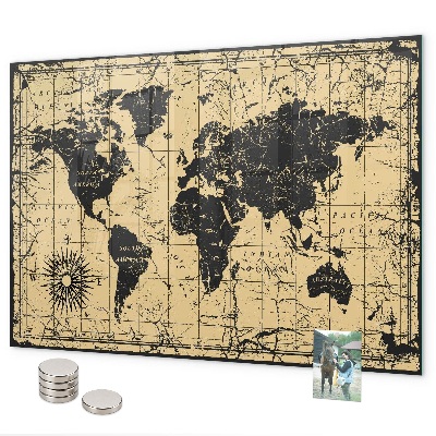 Lavagna magnetica Vecchia mappa del mondo
