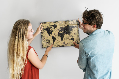 Lavagna magnetica Vecchia mappa del mondo