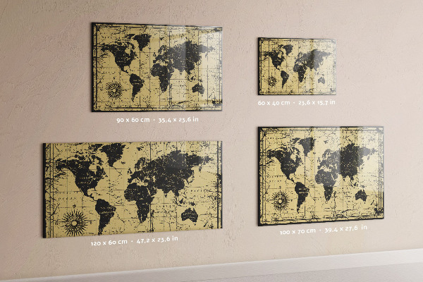 Lavagna magnetica Vecchia mappa del mondo