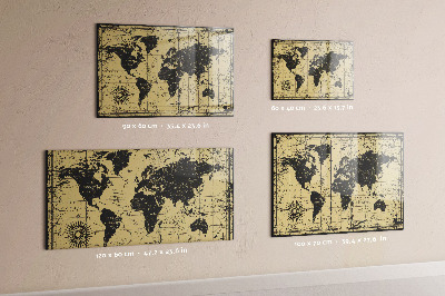 Lavagna magnetica Vecchia mappa del mondo