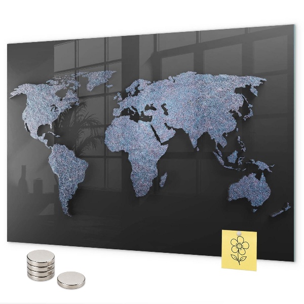 Lavagna magnetica Mappa del mondo in 3D