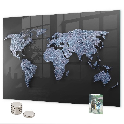 Lavagna magnetica Mappa del mondo in 3D