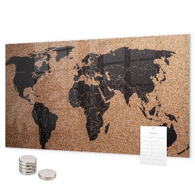 Lavagna magnetica per calamite Mappa del mondo