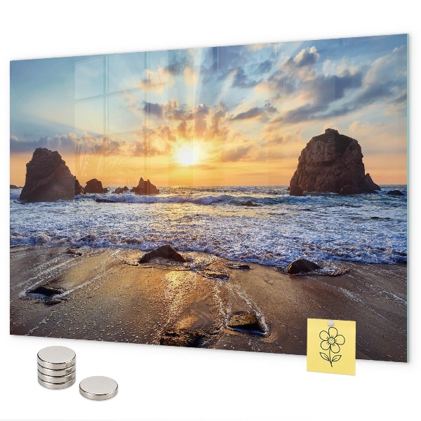 Lavagna magnetica per calamite Tramonto sulla spiaggia