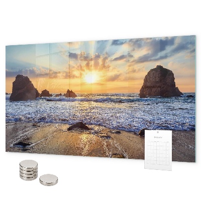 Lavagna magnetica per calamite Tramonto sulla spiaggia