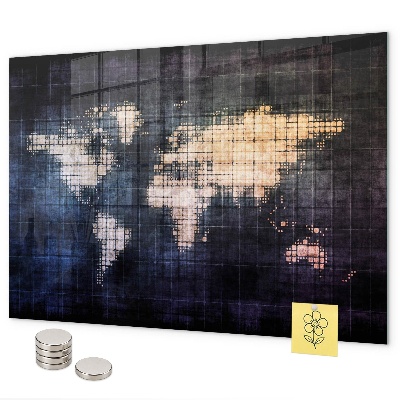Lavagna magnetica Mappa astratta del mondo